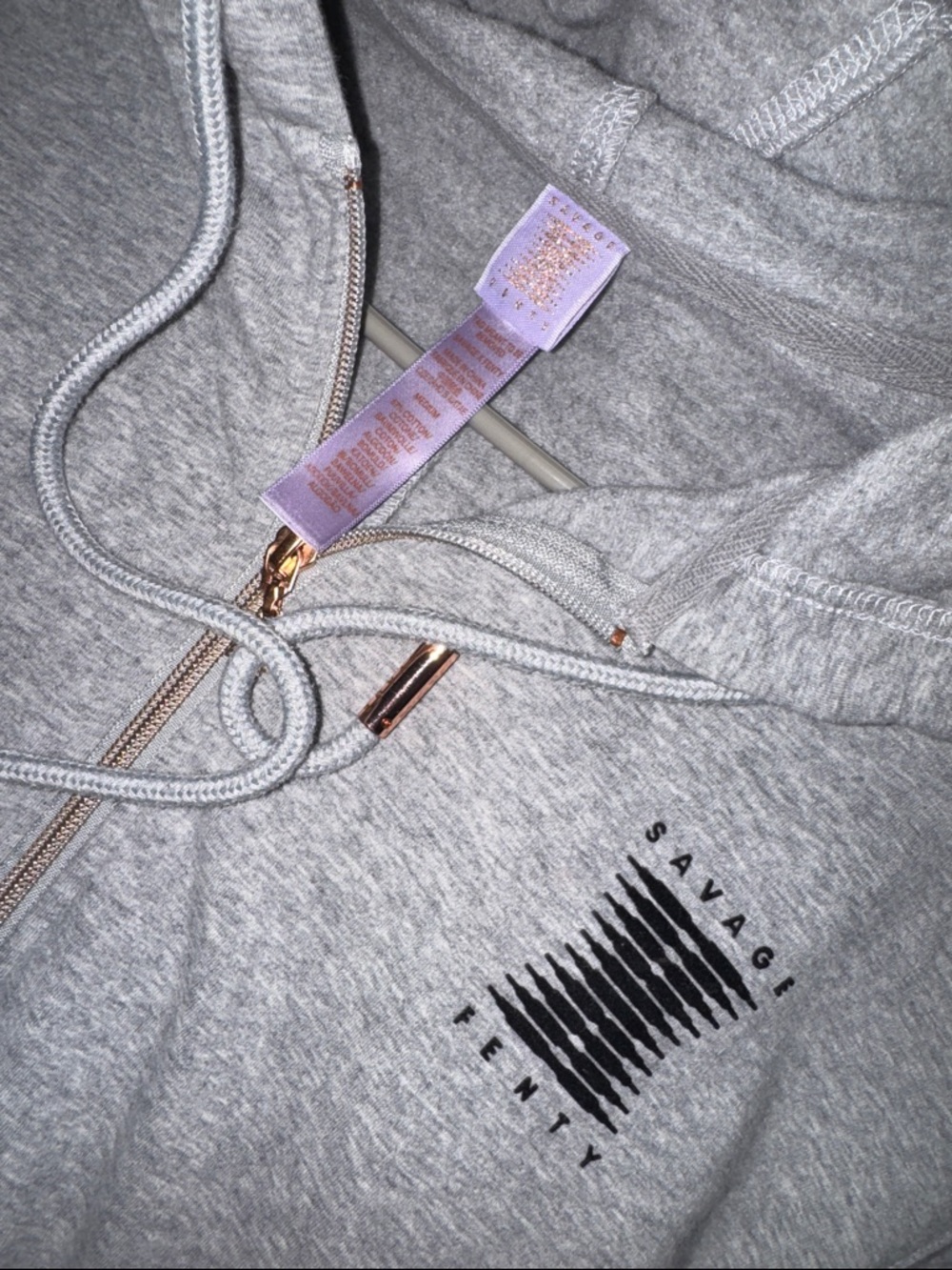 Savage X Fenty Light Gray Forever Savage Hooded Onesie - Picture 5 of 6